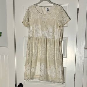 Old Navy Off white lined mini dress with side zip